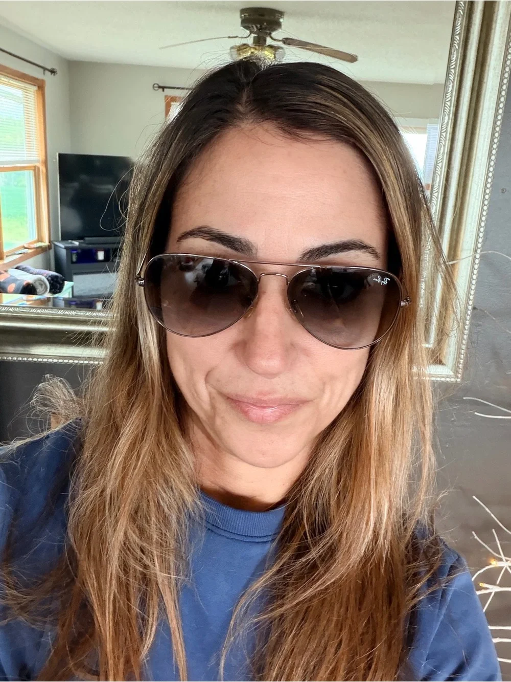 Ray-Ban Aviator Sunglasses Silver Metal Frame Gradient Lenses
